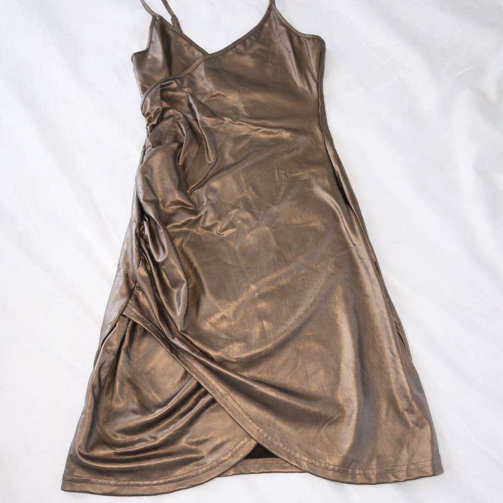 Elegant Bronze Mini Dress